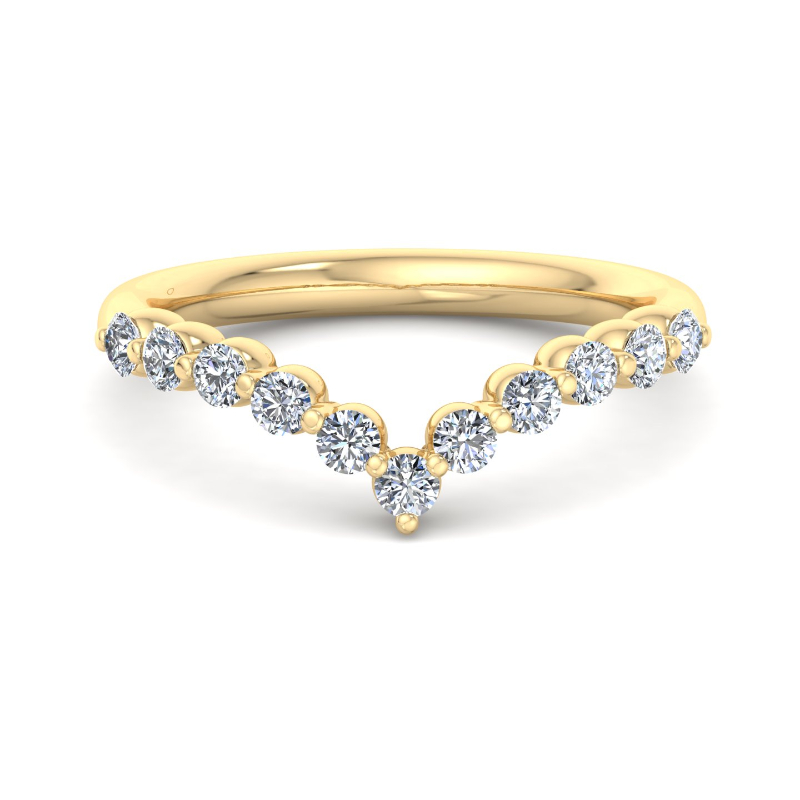 Yellow Gold Shared Contoured Ring (1/3ctw)