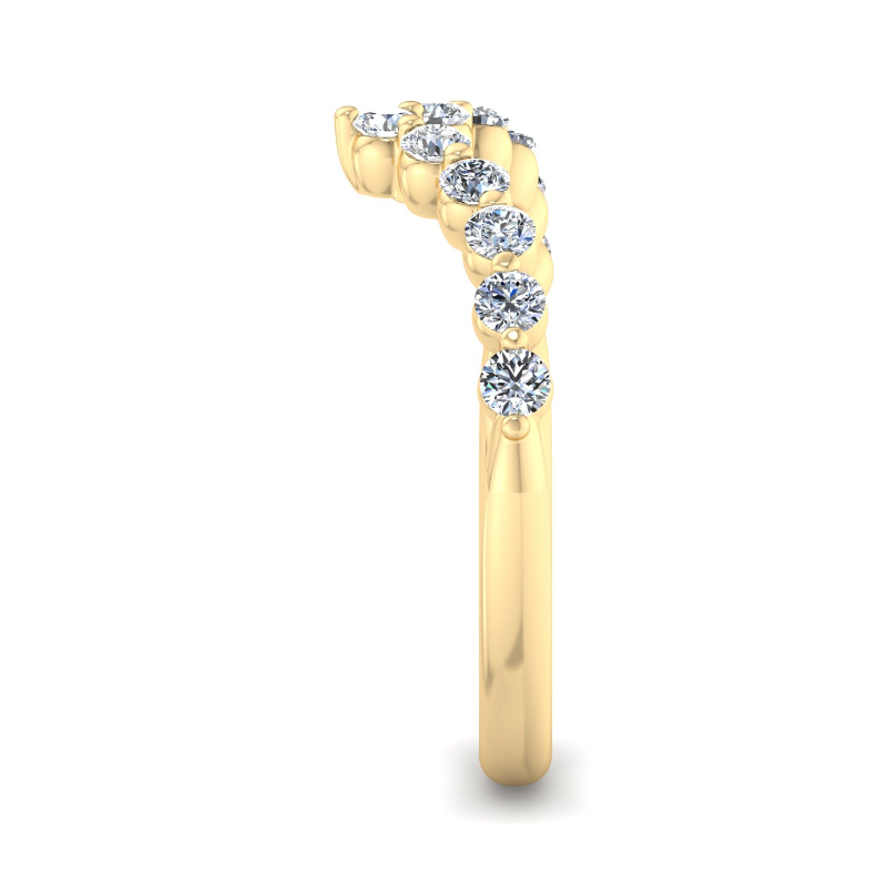 Yellow Gold Shared Contoured Ring (1/3ctw)