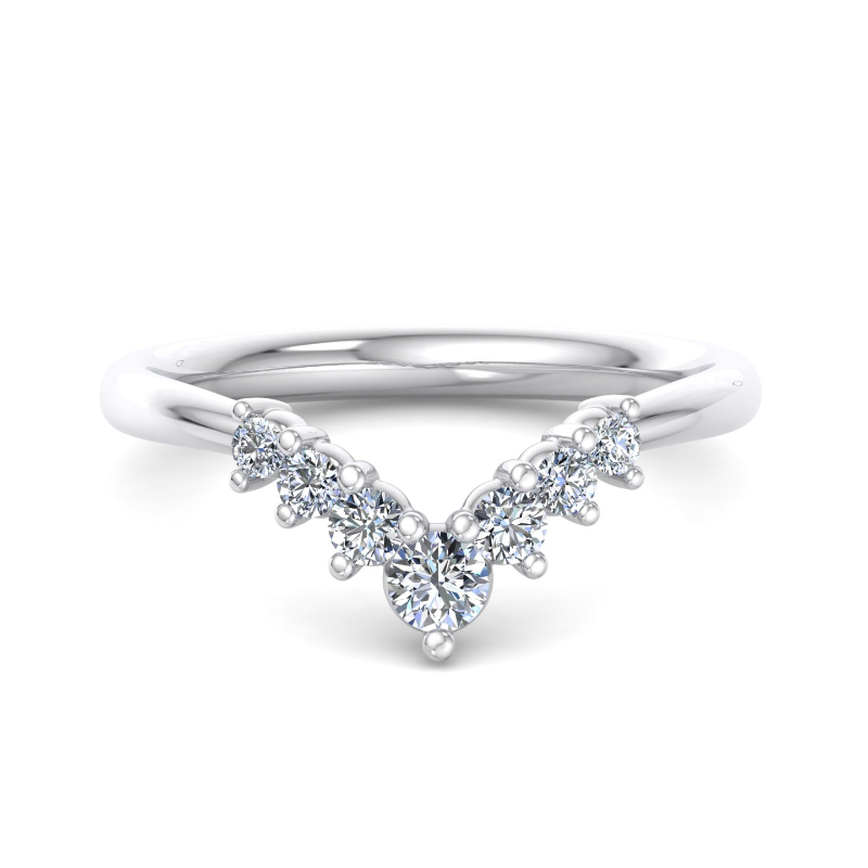 Platinum Classic 'V' Contoured Ring (1/3ctw)