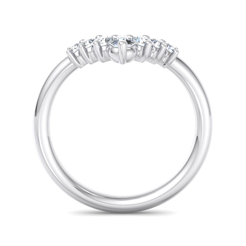 Platinum Classic 'V' Contoured Ring (1/3ctw)