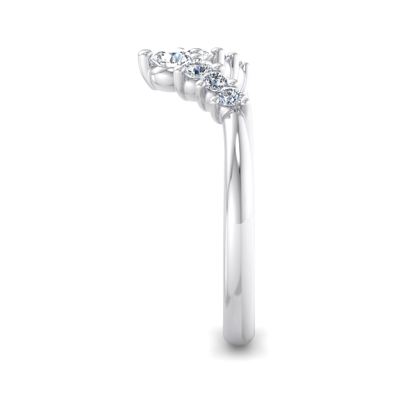 Platinum Classic 'V' Contoured Ring (1/3ctw)