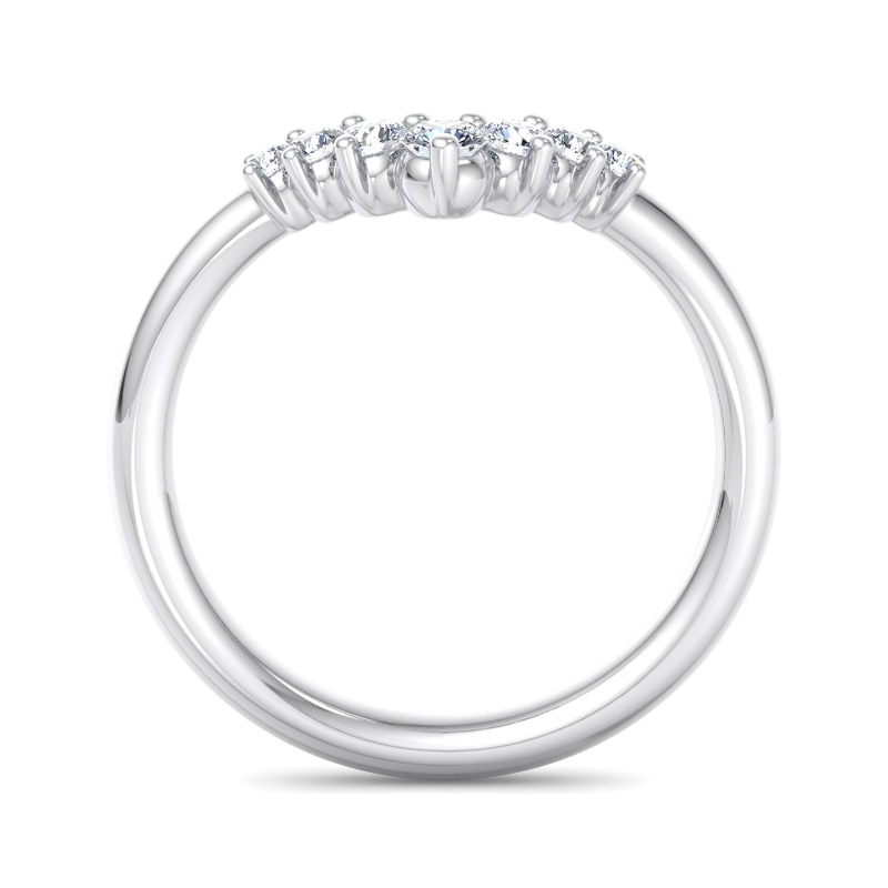 White Gold Petite 'V' Contoured Ring (1/4ctw)