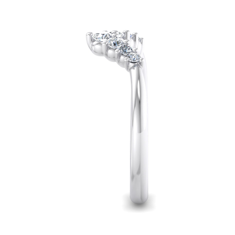 White Gold Petite 'V' Contoured Ring (1/4ctw)