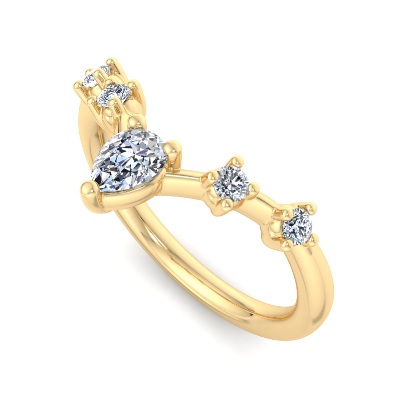 Yellow Gold Abelia (1/4ctw)