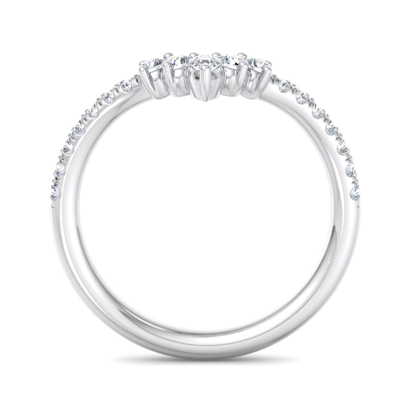 White Gold Crescent With Pear (1/3ctw)