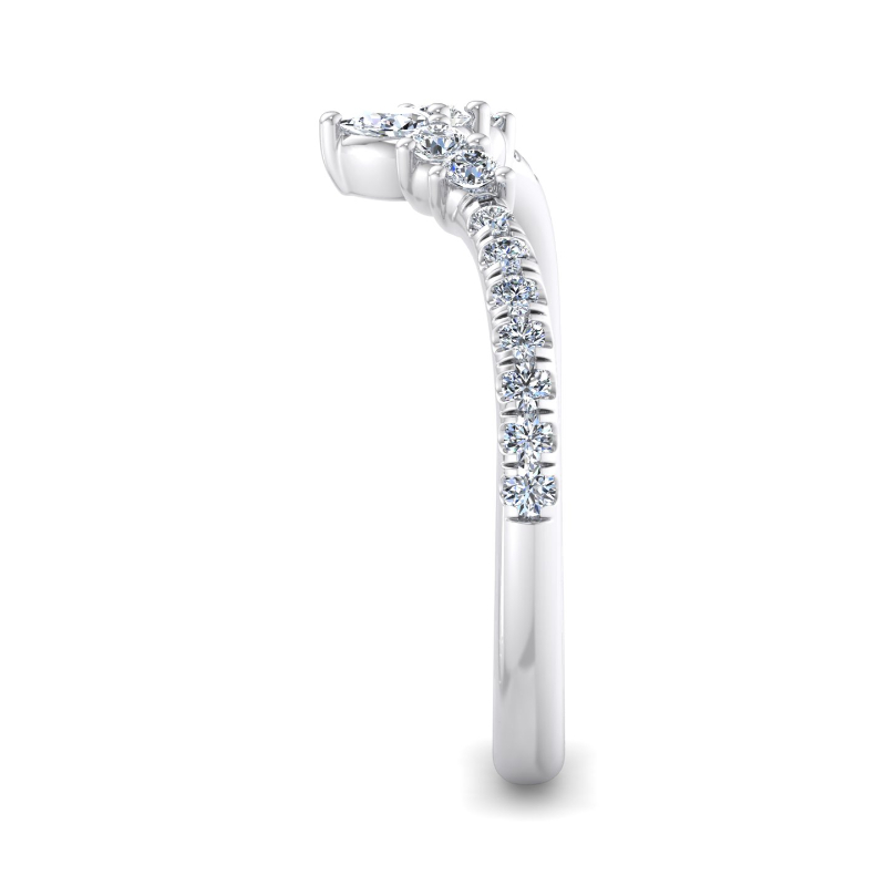 White Gold Crescent With Pear (1/3ctw)