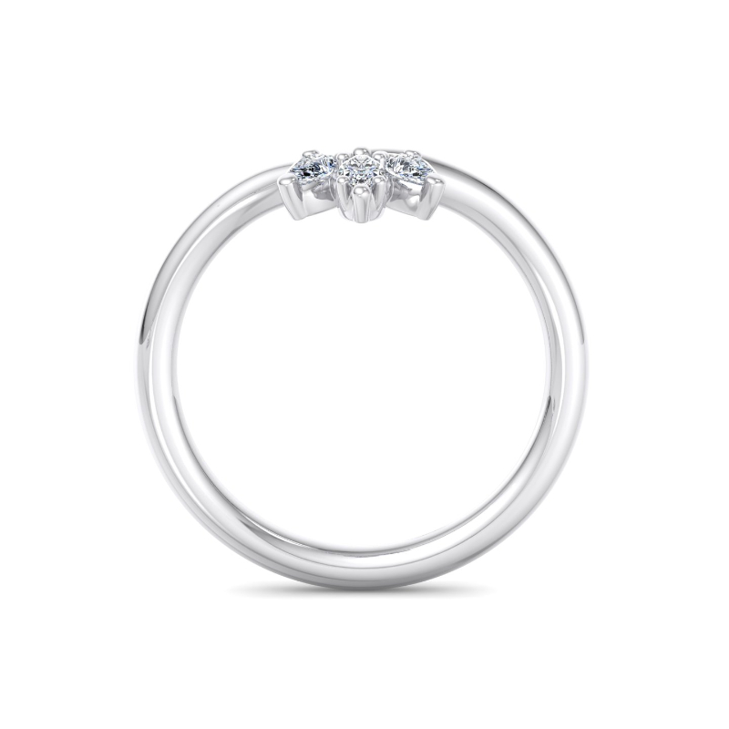 Platinum Petite Crown Pear & Marquise (1/5ctw)