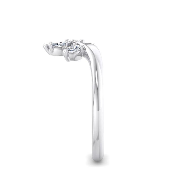 Platinum Petite Crown Pear & Marquise (1/5ctw)