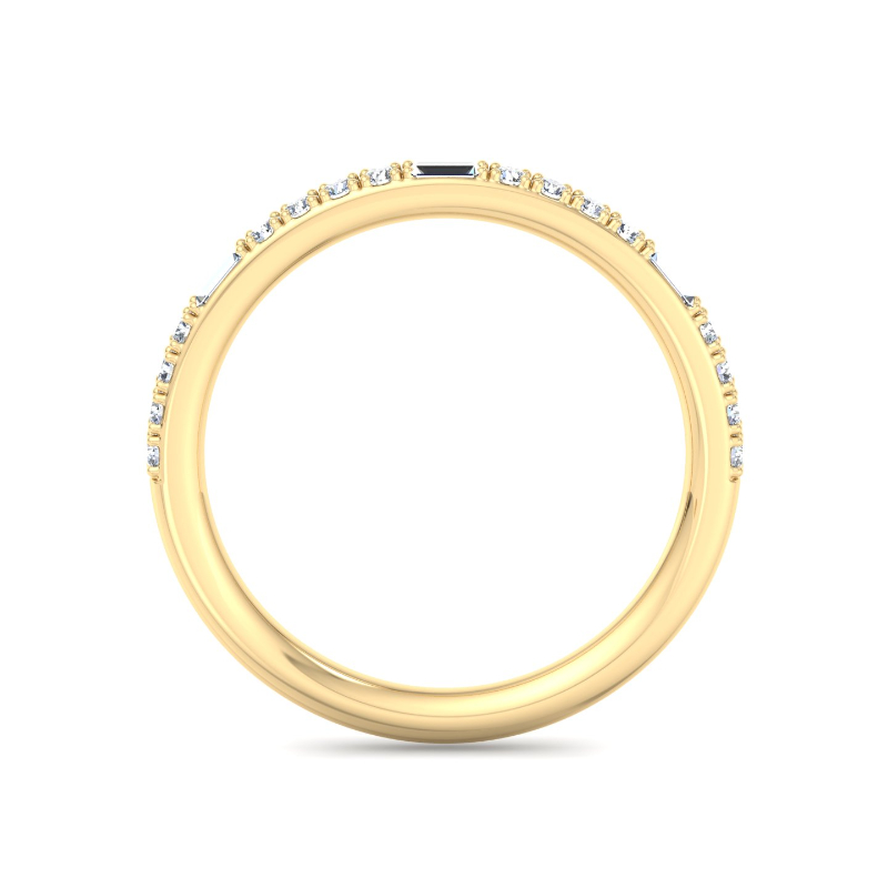 Yellow Gold Roma Baguette & Round Ring (1/4ctw)