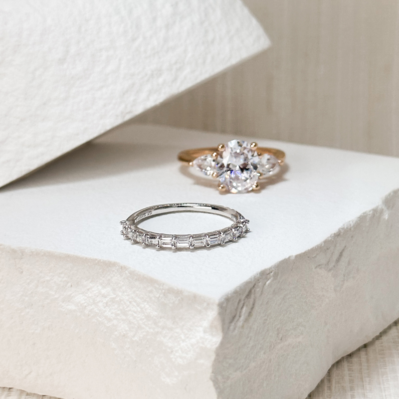 Platinum East West Baguette Ring (1/2ctw)