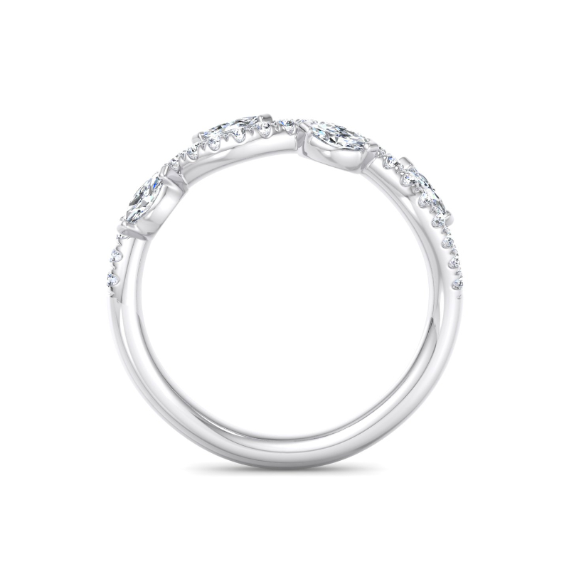 Platinum Twisting Vine & Rounds Ring (1/2ctw)