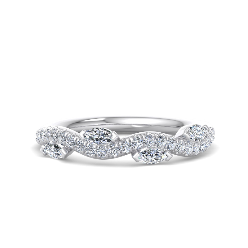 White Gold Twisting Vine & Rounds (1/2ctw)