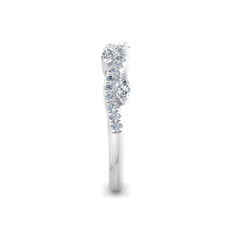 White Gold Twisting Vine & Rounds (1/2ctw)