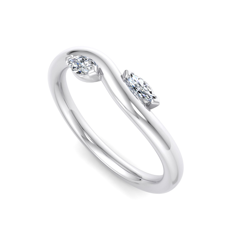 White Gold Petite Twisting Vine Ring (1/6ctw)