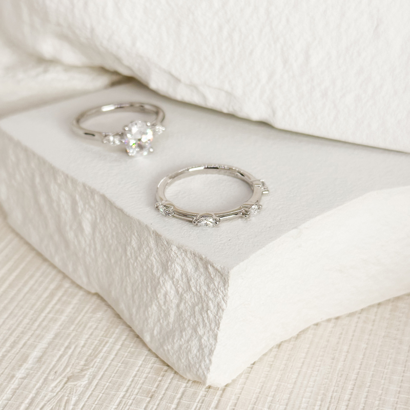 White Gold Demi Marquise Ring (1/4ctw)