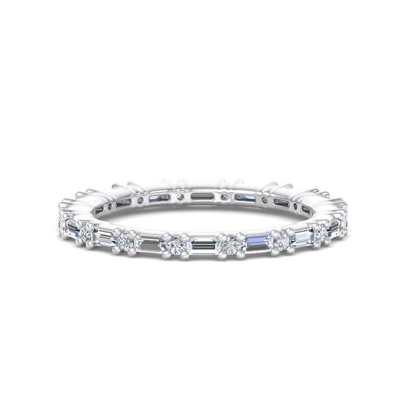 Platinum Petite Baguette & Round Eternity (5/8ctw)