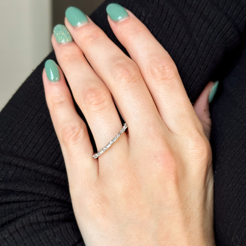 Platinum Petite Baguette & Round Eternity (5/8ctw)