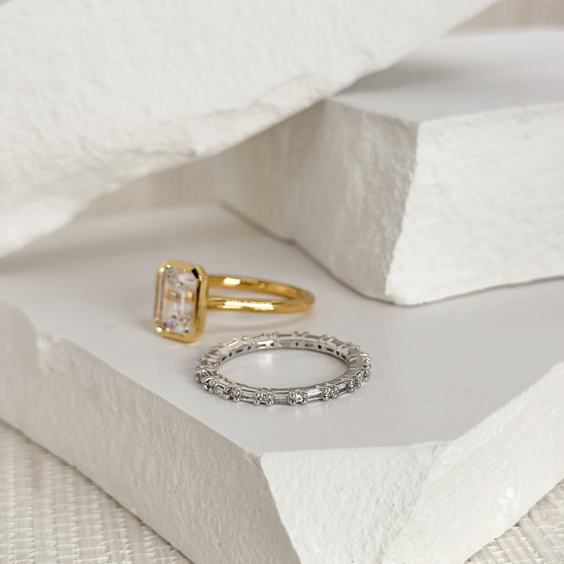 Platinum Petite Baguette & Round Eternity (5/8ctw)