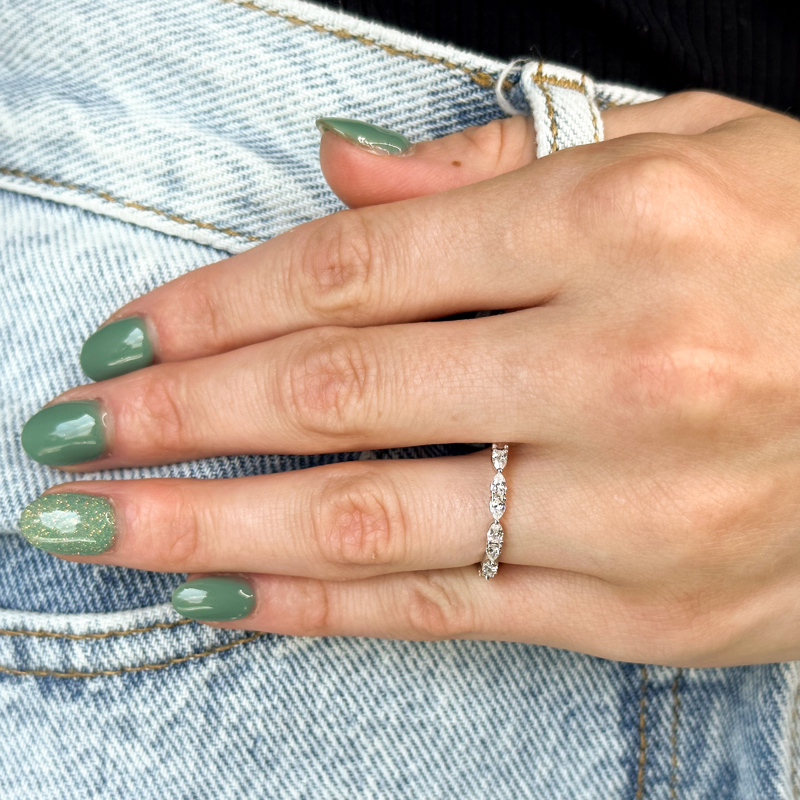 Platinum Elise Pear Ring (1/2ctw)