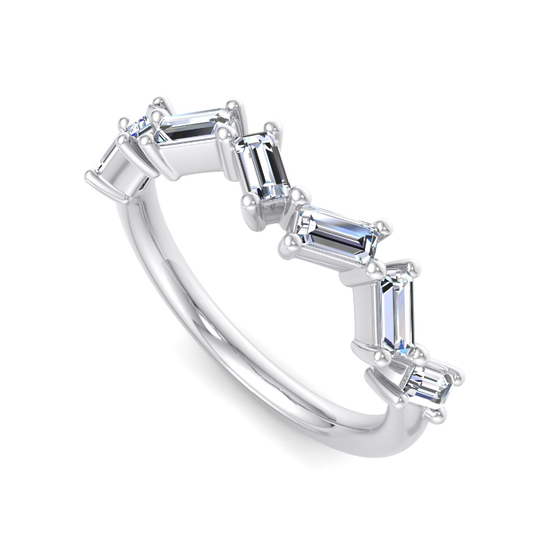 Platinum Contemporary Baguette Ring (1/2ctw)