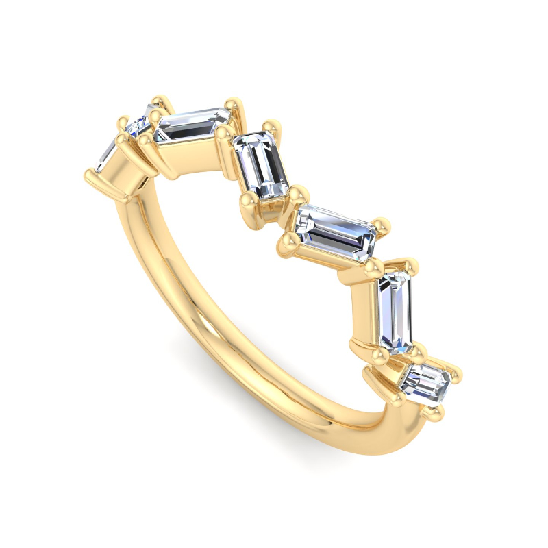 Yellow Gold Contemporary Baguette Ring (1/2ctw)