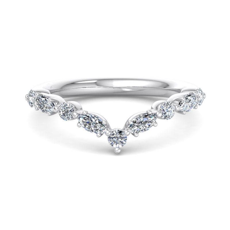 Platinum Sienna Contoured Five Prong (1/2ctw)
