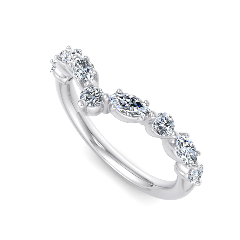 Platinum Sienna Contoured Five Prong (1/2ctw)