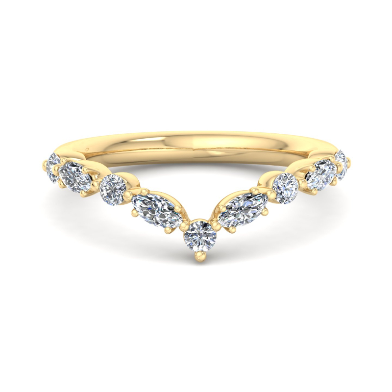 Yellow Gold Sienna Contoured Five Prong (1/2ctw)