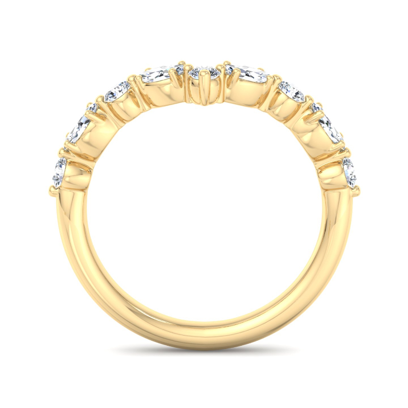Yellow Gold Sienna Contoured Five Prong (1/2ctw)
