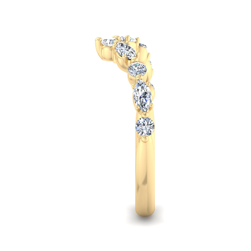 Yellow Gold Sienna Contoured Five Prong (1/2ctw)