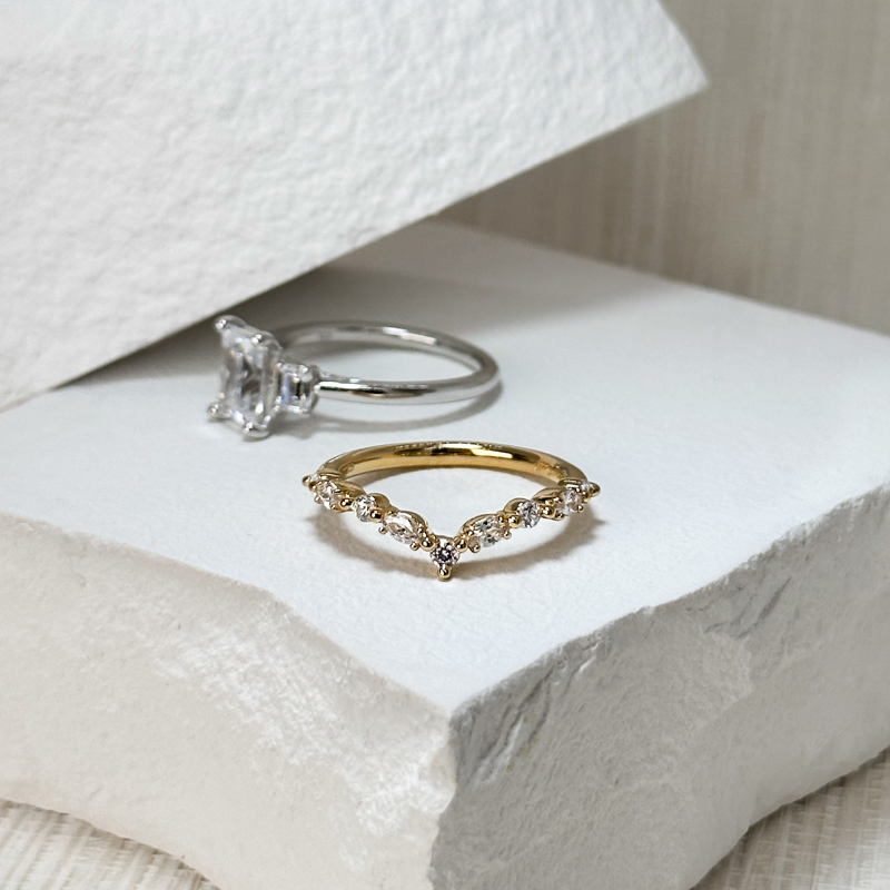 Yellow Gold Sienna Contoured Five Prong (1/2ctw)
