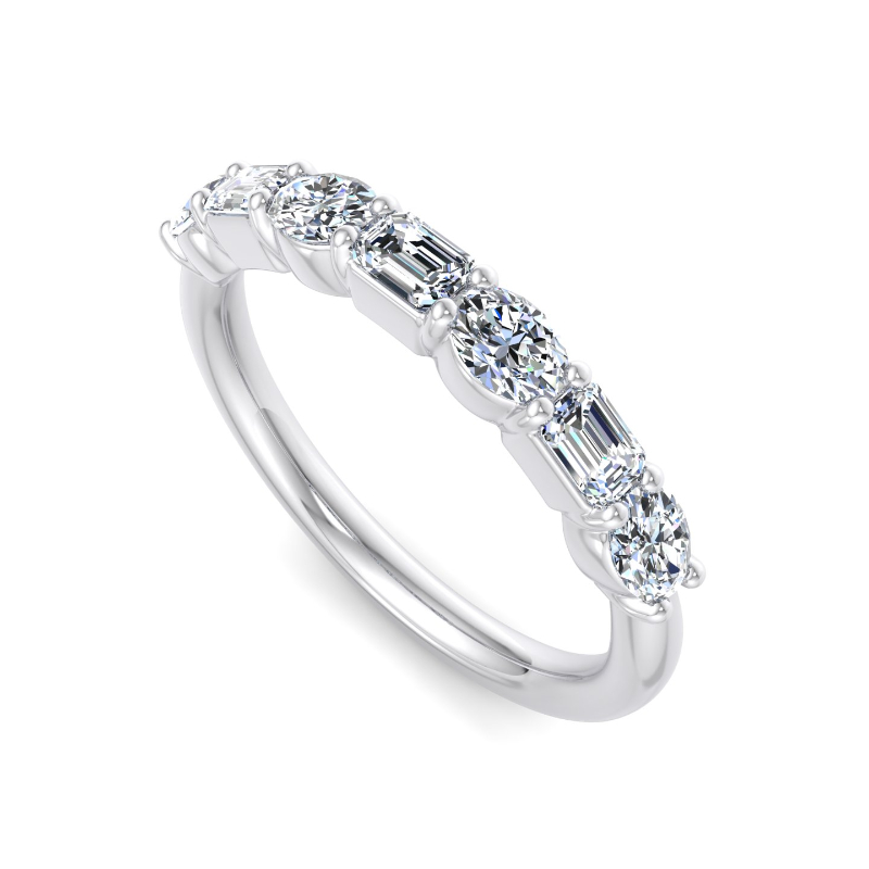Platinum Luxe Oval & Emerald Ring (3/4ctw)