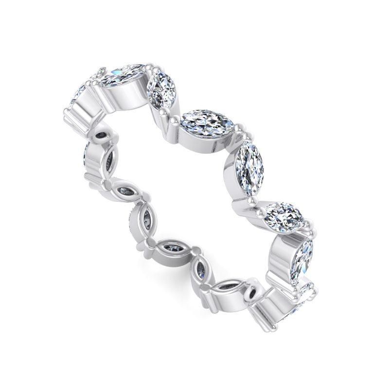 Platinum Contemporary Marquise Eternity (1ctw)