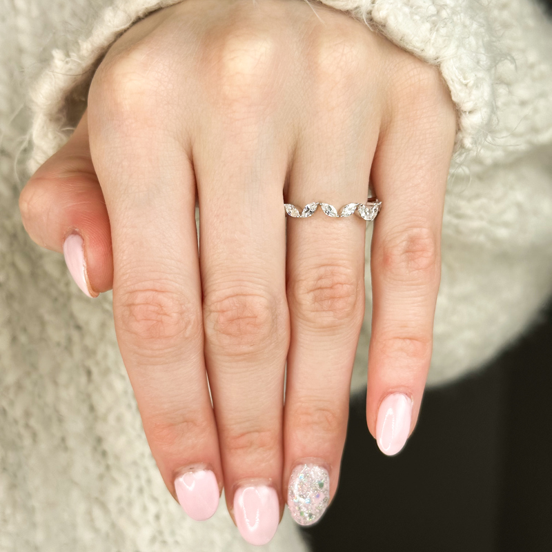 Platinum Contemporary Marquise Eternity (1ctw)