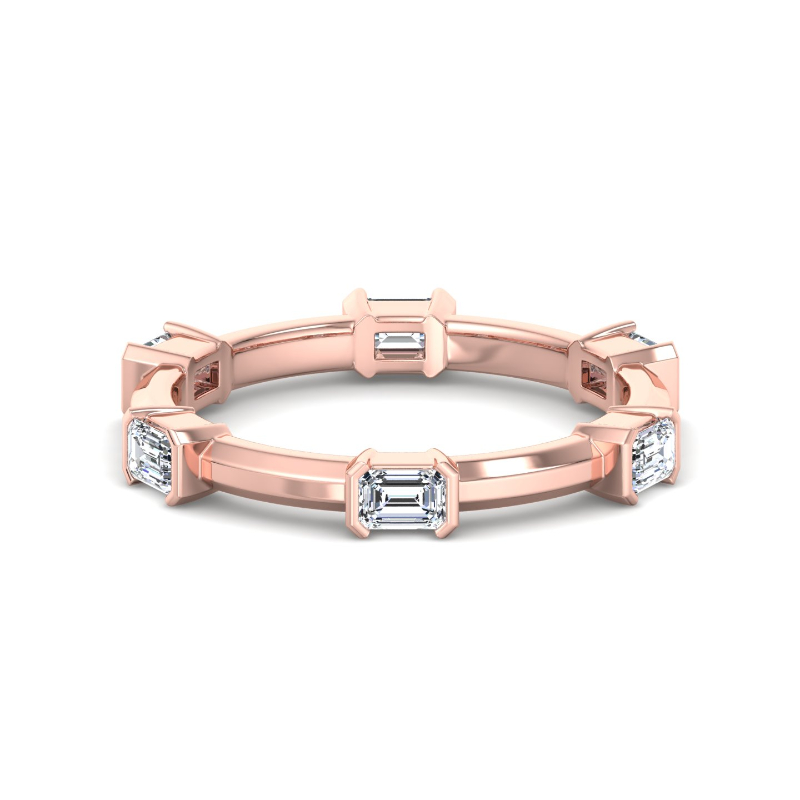 Rose Gold Modern Demi Emerald Eternity Ring (5/8ctw)