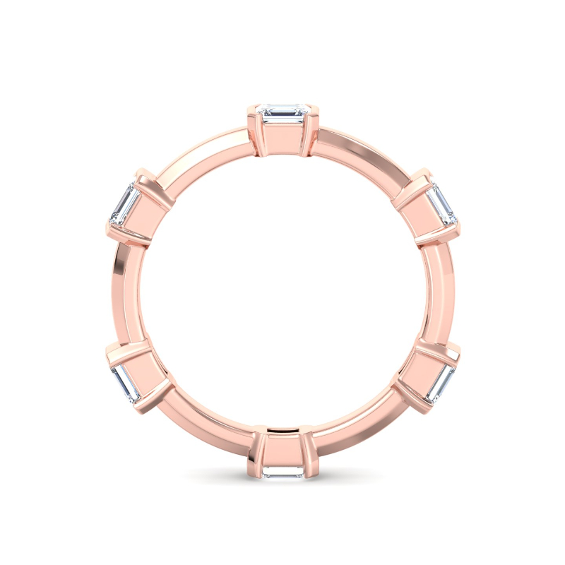 Rose Gold Modern Demi Emerald Eternity Ring (5/8ctw)