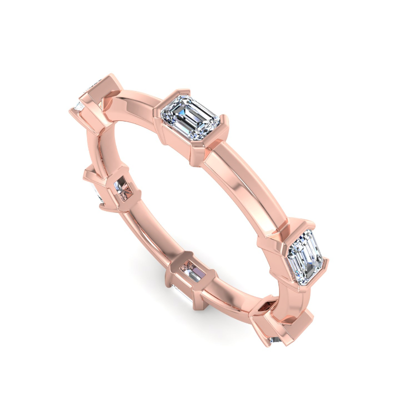 Rose Gold Modern Demi Emerald Eternity Ring (5/8ctw)