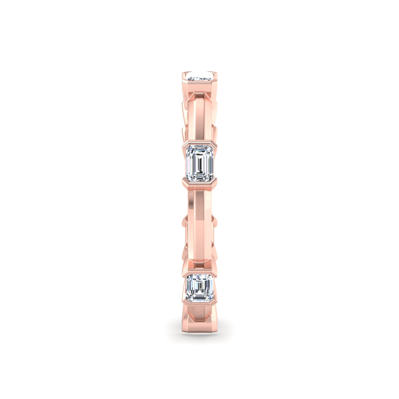 Rose Gold Modern Demi Emerald Eternity Ring (5/8ctw)