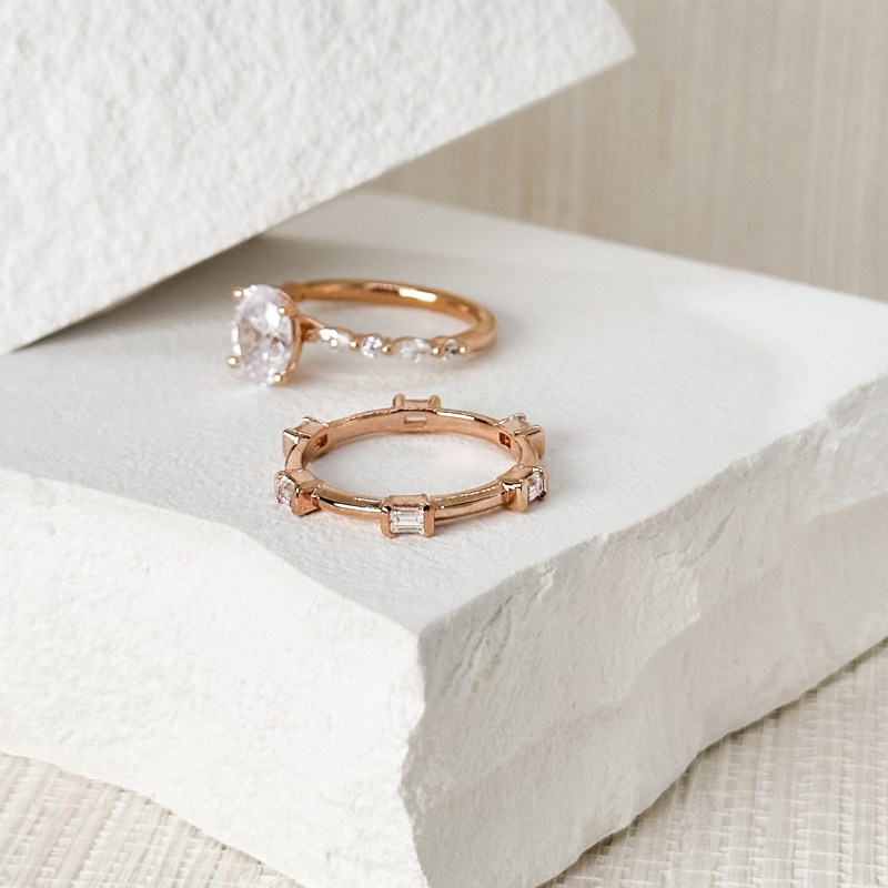 Rose Gold Modern Demi Emerald Eternity Ring (5/8ctw)