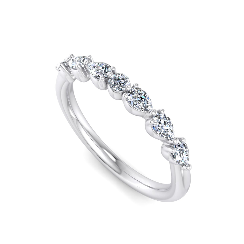 Platinum Mini Eliana Pear Ring (1/3ctw)