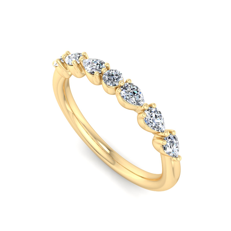 Yellow Gold Mini Eliana Pear Ring (1/3ctw)