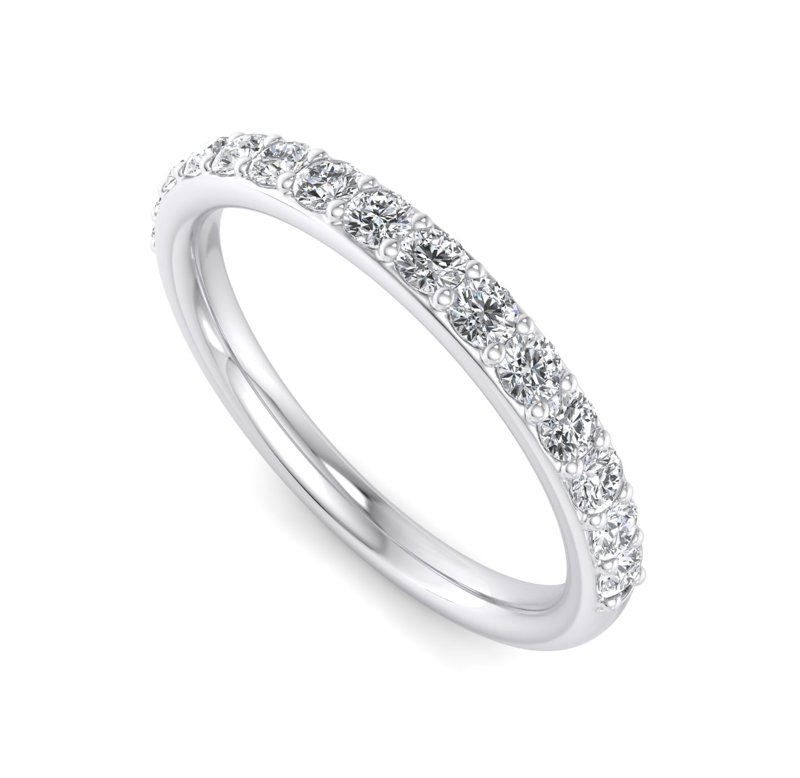 White Gold Hannah Shared Prong Band (3/8ctw)