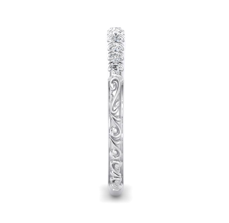 White Gold Paisley Band (1/5ctw)