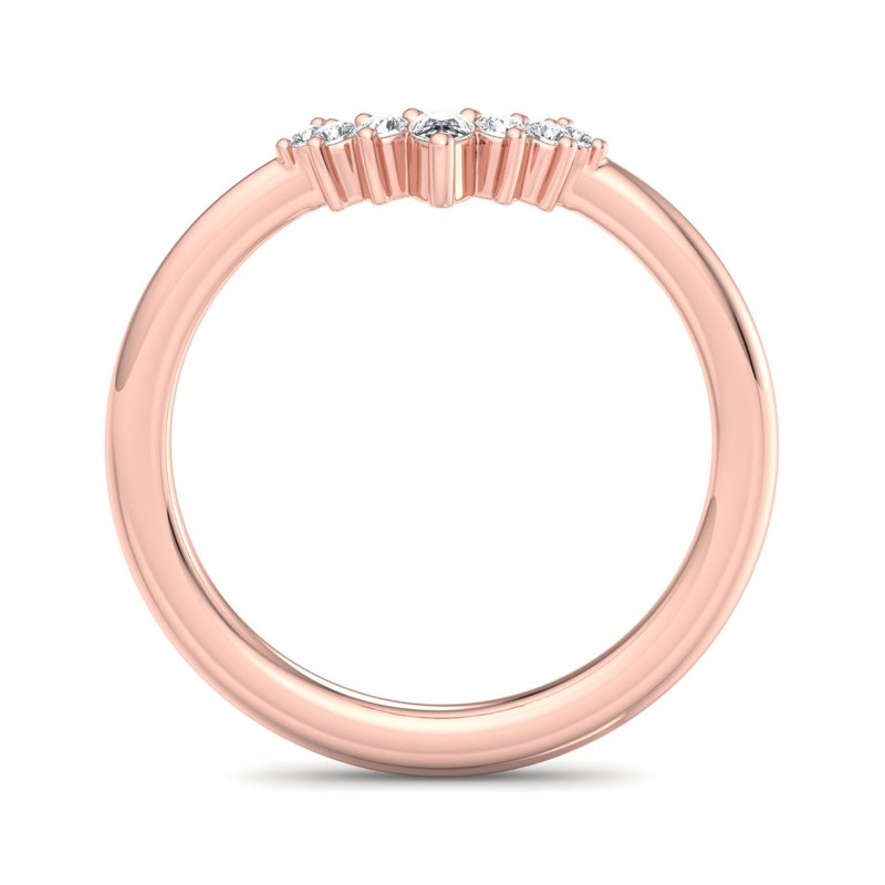 Rose Gold Cambrie Pear & Round Lab Grown Diamond Band (1/8ctw)