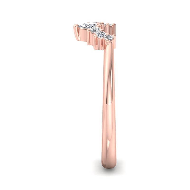 Rose Gold Cambrie Pear & Round Lab Grown Diamond Band (1/8ctw)