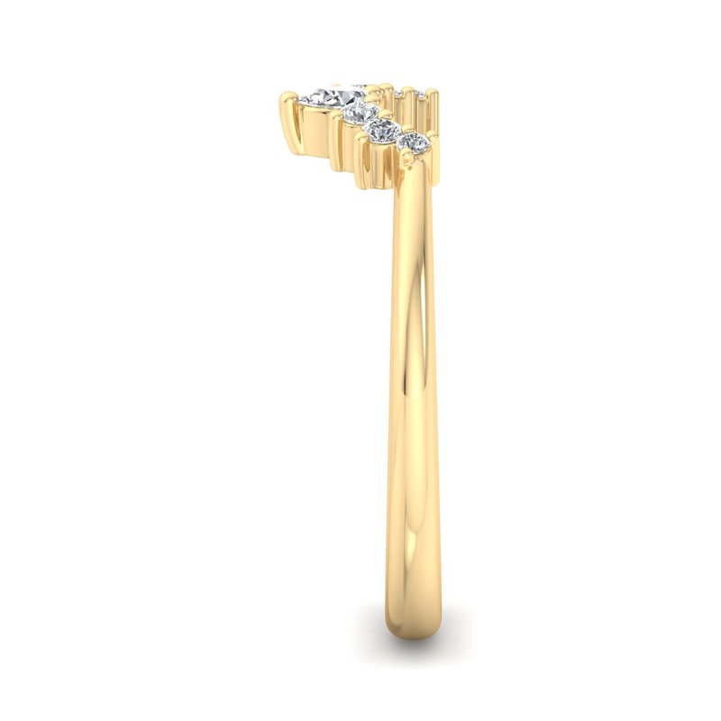 Yellow Gold Cambrie Pear & Round Lab Grown Diamond Band (1/8ctw)