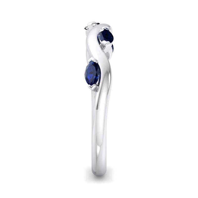 White Gold Comfort Fit Twisting Vine Sapphire Band With Lab Created Blue Sapphires