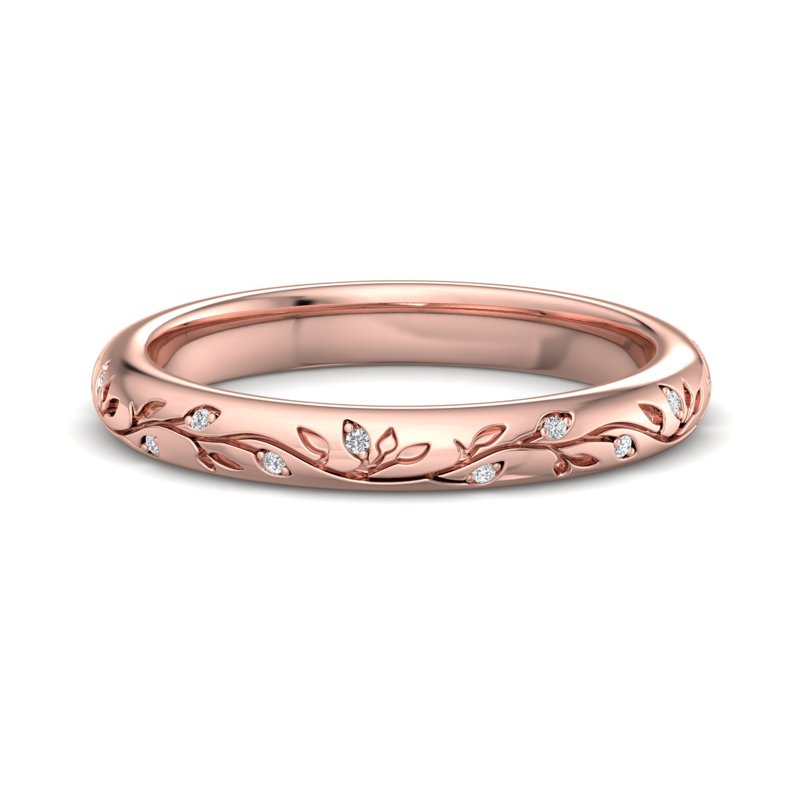 Rose Gold Petal Lab Grown Diamond Band