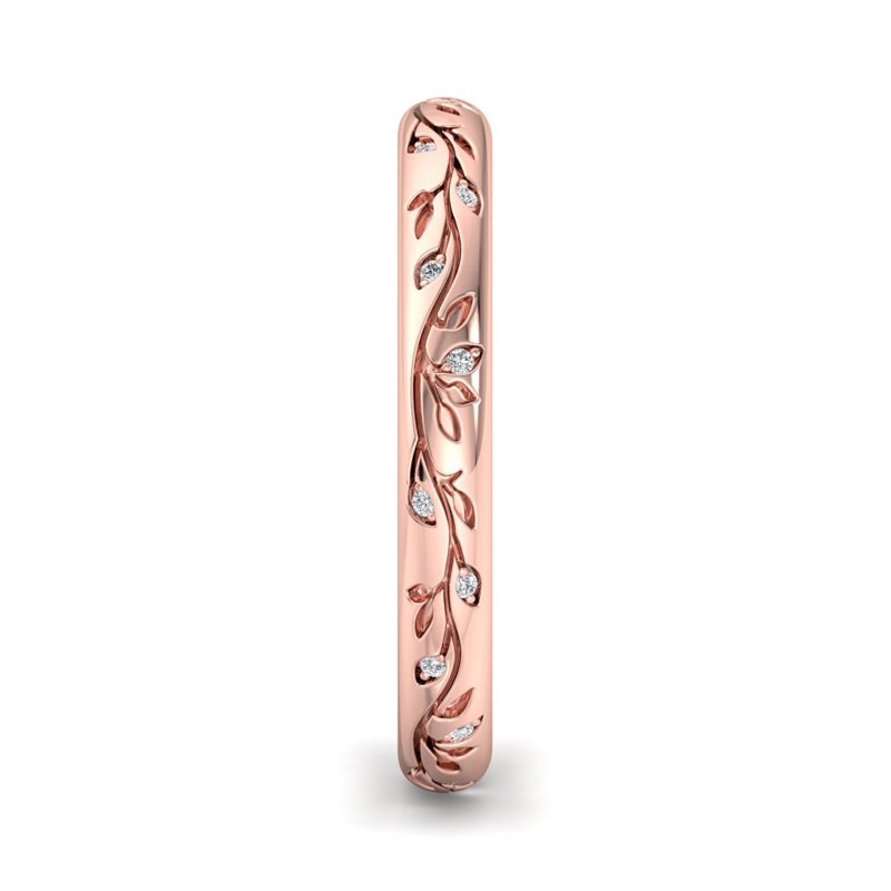 Rose Gold Petal Lab Grown Diamond Band
