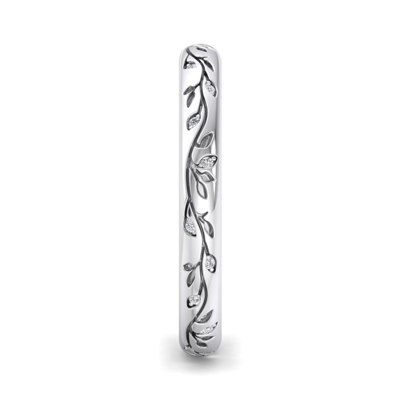 White Gold Petal Lab Grown Diamond Band